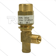 VS30 Sicherheitsventil - 30 Bar - 14 l/min - 60°C - Eingang: 1/4&quot; AG - Bypass: 13mm Tülle + 1/8&quot; IG