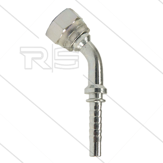 Pressnippel - Stahl - DN08 (5/16&quot;) - 3/8&quot; DKR - 45° Bogen - SW22