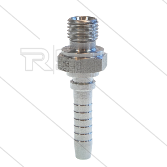 Pressnippel - Edelstahl - DN08 (5/16&quot;) - 1/4&quot; AGR - SW19