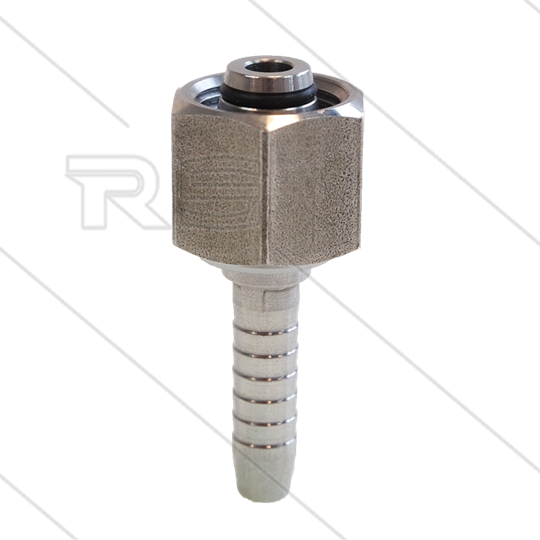 Pressnippel - Edelstahl - DN08 (5/16&quot;) - M16x1,5 (10L) DKOL - mit O-Ring - SW19