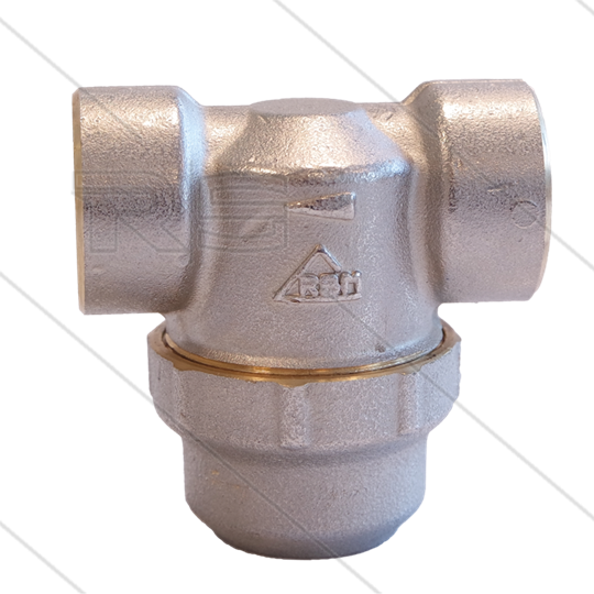 Messingfilter verchromt - 400 mµ - 16 bar - 50 l/min - 2 x 3/4&quot; IG
