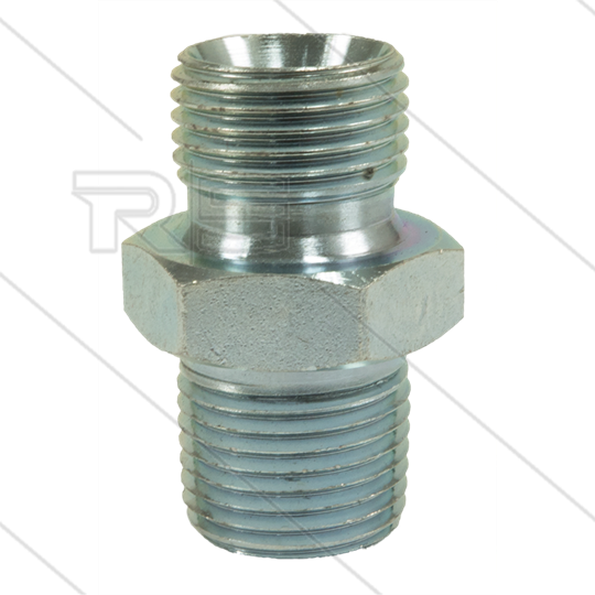 Doppelnippel - Stahl - 1/2&quot; AG BSP  x 1/2&quot;  AG NPT