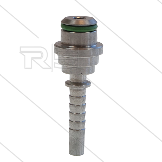 Pressnippel - Edelstahl - DN06 (1/4&quot;) flach - mit O-Ring passend für M22x1,5 Überwurfmutter