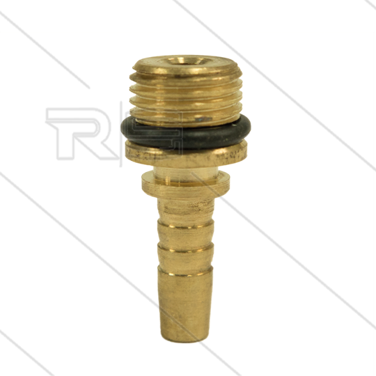 Pressnippel - Messing - DN05 - 1/8&quot; AGR - kurze Ausführung - mit O-Ring - für Rohrreinigungsdüse