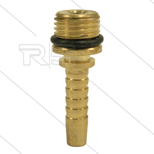 Pressnippel - Messing - DN06 - 1/4&quot; AGR - mit O-Ring - für Rohrreinigungsdüse - ohne Sechskant