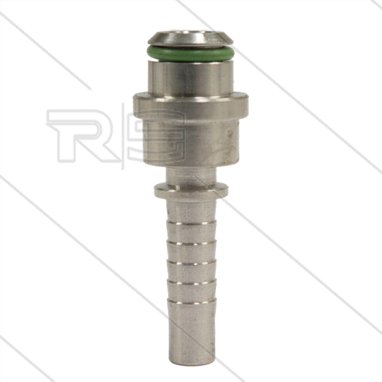 Pressnippel - Edelstahl - DN08 (5/16&quot;) flach - mit O-Ring passend für M22x1,5 Überwurfmutter