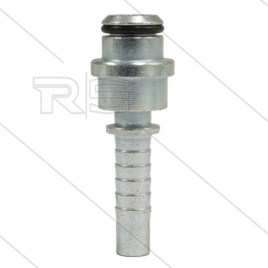 Pressnippel - Stahl - DN08 (516&quot;)  flach - mit O-Ring passend für M22x1,5 Überwurfmutter