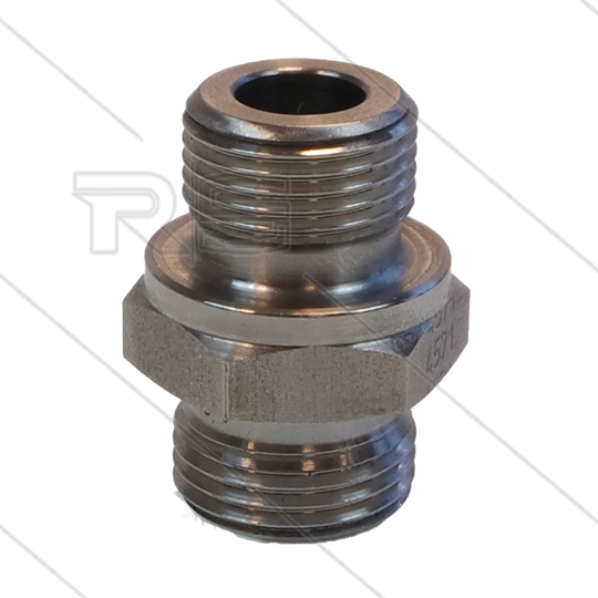 Reduziernippel - Edelstahl - 3/8&quot; AG x M18x1,5 AG (12L)