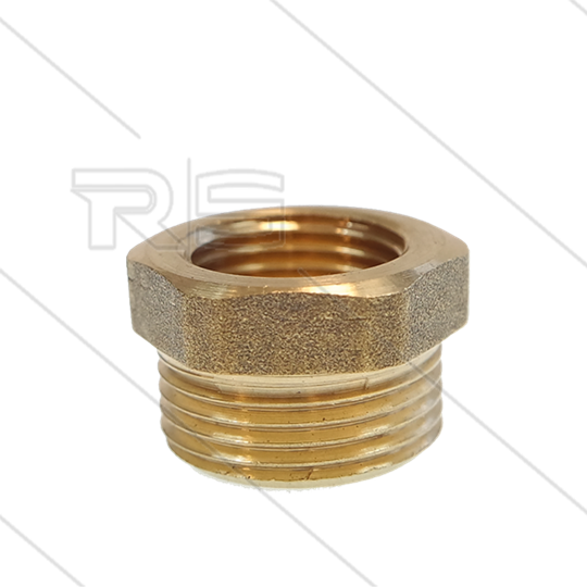 Reduziernippel - Messing - 3/4&quot; AG x 1/2&quot; IG
