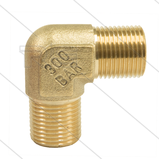 Winkel - Messing - 300 Bar - 2 x 1/4&quot; AG
