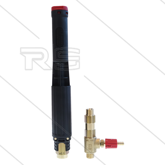 LS12 - Schaumlanze - schwarz (Düse 2,1mm) + injektor (Düse 1,4mm - 055) - 60 bis 200 Bar - 8 bis