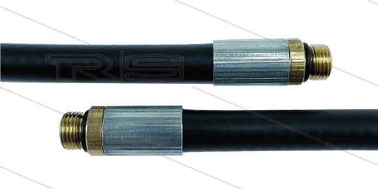 NW5 Rohrreinigungsschlauch - 10m - 200 Bar - ohne Düse - max 60°C - 2x 1/8&quot; AG mit O-Ring