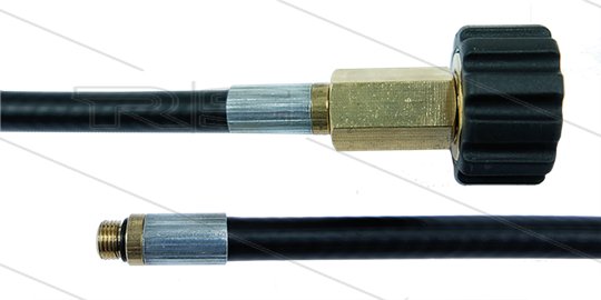 NW6 Rohrreinigungsschlauch - 15m - 300 Bar - ohne Düse - max 100°C - 1/8&quot; AG x M22x1,5 HV