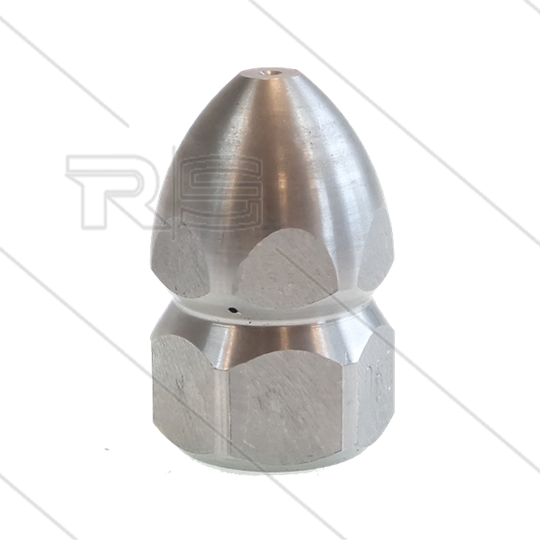 Rohrreinigungsdüse - 0.050 - 3 x 0,8 - Edelstahl - SW22 - 3/8&quot; IG