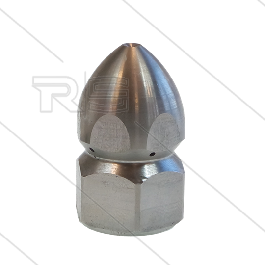 Rohrreinigungsdüse - 0.250 - 5 x 1.30 - Edelstahl - SW24 - 1/2&quot; IG