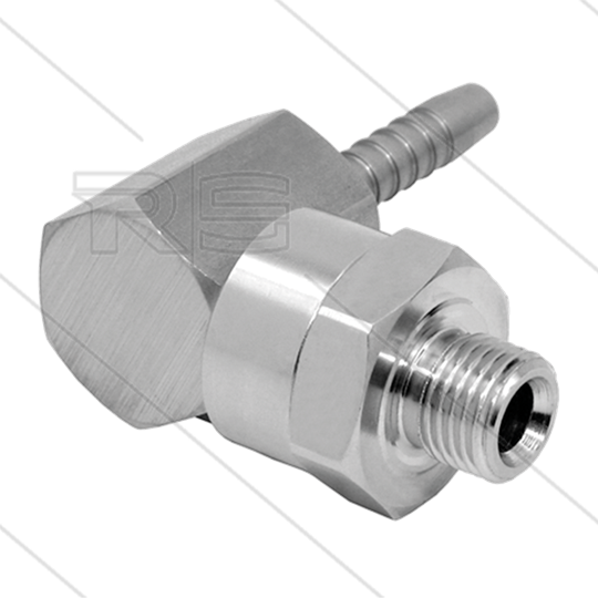 DGK Winkeldrehgelenk- einfach gelagert - 1/4" AG x 3/8" Pressnippel - 275 Bar - NW 6.4 - 30 U/min