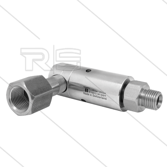 DXL Winkeldrehgelenk - dreifach gelagert - 3/8&quot; IG x 1/4&quot; AG - 170 Bar - NW6 - 2000 U/min