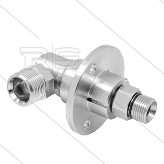 DXF Winkeldrehgelenk - dreifach gelagert - M22x1,5 AG x 3/8&quot; AG - 170 Bar - NW6 - 2000 U/min