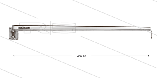 WAN - Wandausleger mit INOX-Rohr - L=2000mm - Rückstellung Links - Ein 1/4&quot; IG x Aus 3/8&quot; AG