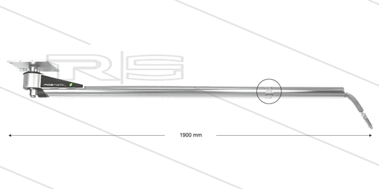 DKF - Deckenkreisel mit Federung - L=1900mm - Anschluss Ein: 1/4&quot; IG x Aus: 1/4&quot; AG