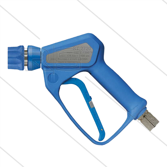 ST2720 HD-Pistole - Edelstahl - mit Drehgelenk - 125 Bar - 80 l/min - max 150°C - 1/2" IG x ST3100 kupplung