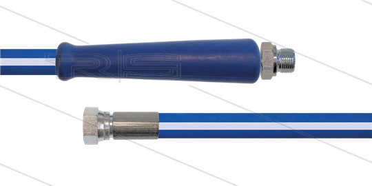 CleanFarm Schlauch blau DN12 - 12,5m - 1/2&quot; AGR x 1/2&quot; DKR aus VA - 1x GKS - 80 Bar