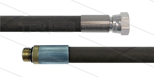 HD-Schlauch schwarz DN06 - Flexy - für RP2 Teleskoplanze 5,2m - 1/4&quot; DKR x 1/4&quot; AGR - ohne GKS