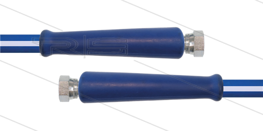 CleanFarm Schlauch blau DN12 - 30m - 2 x 1/2&quot; DKR aus VA - 2 x GKS - 80 Bar