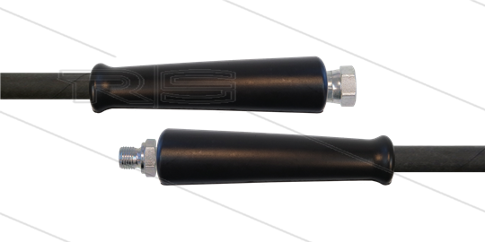 HD-Schlauch schwarz 1SN Plus-08 - 15m - 3/8&quot; DKR x 3/8&quot; AGR - 2x GKS - 315 Bar