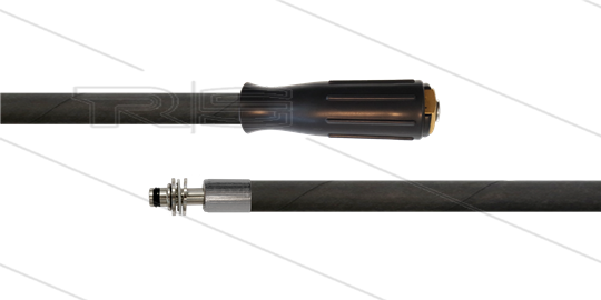 HD-Schlauch schwarz 1SN Plus-08 - 50m - M22x1,5 HV Lang x Stecknippel VA Ø11mm mit Lager - 315 Bar