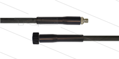 HD-Schlauch schwarz 1SN-06 - 10m - 1/4&quot;AGR x M22x1,5 HV flach - 2x GKS - 250 Bar
