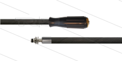 HD-Schlauch schwarz 1SN-06 &quot;Titanjet&quot; - 10m - M22x1,5 HV Lang x Stecknippel VA Ø11mm mit Lager