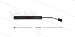 MT3 - Lanze - L=700mm - gebogen - Edelstahl - umspritzter Isolierung L=290mm - 250 Bar - max 160°C