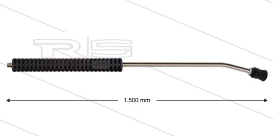 MT3 - Lanze - L=1500mm - gebogen - Edelstahl - umspritzter Isolierung 2 x L=290mm - 250 Bar