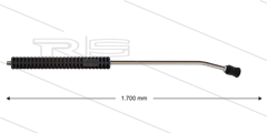 MT3 - Lanze - L=1700mm - gebogen - Edelstahl - umspritzter Isolierung 2 x L=290mm - 250 Bar