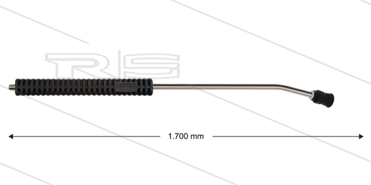 MT3 - Lanze - L=1700mm - gebogen - Edelstahl - umspritzter Isolierung 2 x L=290mm - 250 Bar