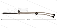 RP53 Doppellanze - L=980mm - Edelstahl - Ventil oben - Isolierung L=295mm - 400 Bar - max 80°C