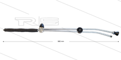 RP53-V Doppellanze für Rotordüse - L=980mm - Edelstahl - Ventil oben - Isolierung L=295mm - 400 Bar