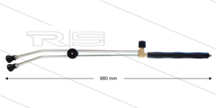 RP53 Doppellanze - L=980mm - Stahl verzinkt - Ventil oben - Isolierung L=290mm - 250 Bar - max 80°C