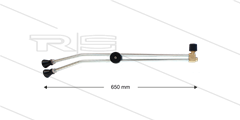 RP53 Doppellanze - L=650mm - Stahl verzinkt - Ventil oben - ohne Isolierung - 250 Bar - max 80°C
