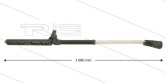 LD9 Doppellanze - L=1090mm - mit Ventil oben und Seitengriff - 250 Bar - max 160°C - ohne Düse