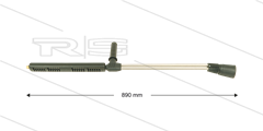 LD9 Doppellanze - L=890mm - Edelstahl - mit Seitengriff - 250 Bar - max 160°C - ohne Düse - 1/4&quot; AG