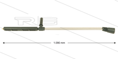 LD9 Doppellanze - L=1090mm - Edelstahl - mit Seitengriff - 250 Bar - max 160°C - ohne Düse - 1/4&quot; AG