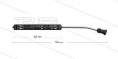 S3 Düsenrohr - L=760mm - gebogen - Stahl - mit Isohalbschalen L=360mm - max 160°C - 1/4" AG