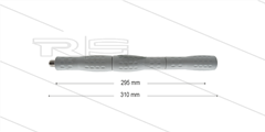 Düsenrohr "Iso88" für  Sackloch für HD-Pistole und Schaumdüse - L=308mm - gerade - Edelstahl - Handgriff L=300mm - grau - max 80°C - 400 Bar - 2 x 1/4" AG