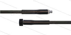 HD-Schlauch schwarz 1SN-06 - 15m - 1/4&quot;AGR x M22x1,5 HV flach - 2x GKS - 250 Bar