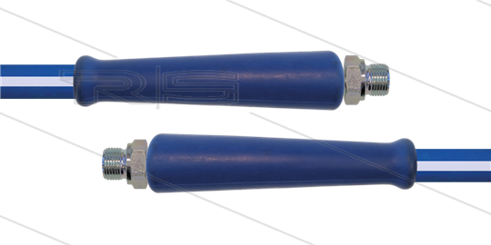 CleanFarm Schlauch blau - DN12 - 20m - 2 x 3/8&quot; AGR aus VA - 2x GKS - 80 Bar