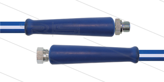 CleanFarm Schlauch blau DN12 - 15m - 1/2&quot; AGR x 1/2&quot; DKR aus VA - 2x GKS - 80 Bar