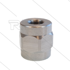 Muffe 1/2&quot; IGx 1/4&quot; IG - Edelstahl - rund mit Sechskant