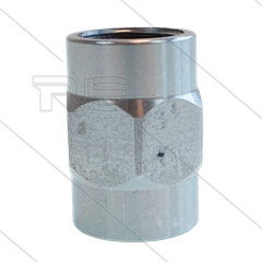 Muffe 2x 1/4&quot; IG - Edelstahl - rund mit Sechskant